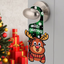 Load image into Gallery viewer, Christmas Snowman Diamond Painting Door Handle Hanging Sign Door Wooden Pendant
