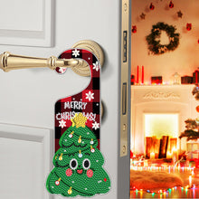 Load image into Gallery viewer, Christmas Snowman Diamond Painting Door Handle Hanging Sign Door Wooden Pendant
