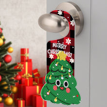 Load image into Gallery viewer, Christmas Snowman Diamond Painting Door Handle Hanging Sign Door Wooden Pendant

