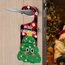 Load image into Gallery viewer, Christmas Snowman Diamond Painting Door Handle Hanging Sign Door Wooden Pendant
