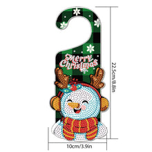 Load image into Gallery viewer, Christmas Snowman Diamond Painting Door Handle Hanging Sign Door Wooden Pendant

