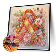 Load image into Gallery viewer, Diamond Painting - Partial Special Shaped - Orange flower ribbon (40*40CM)
