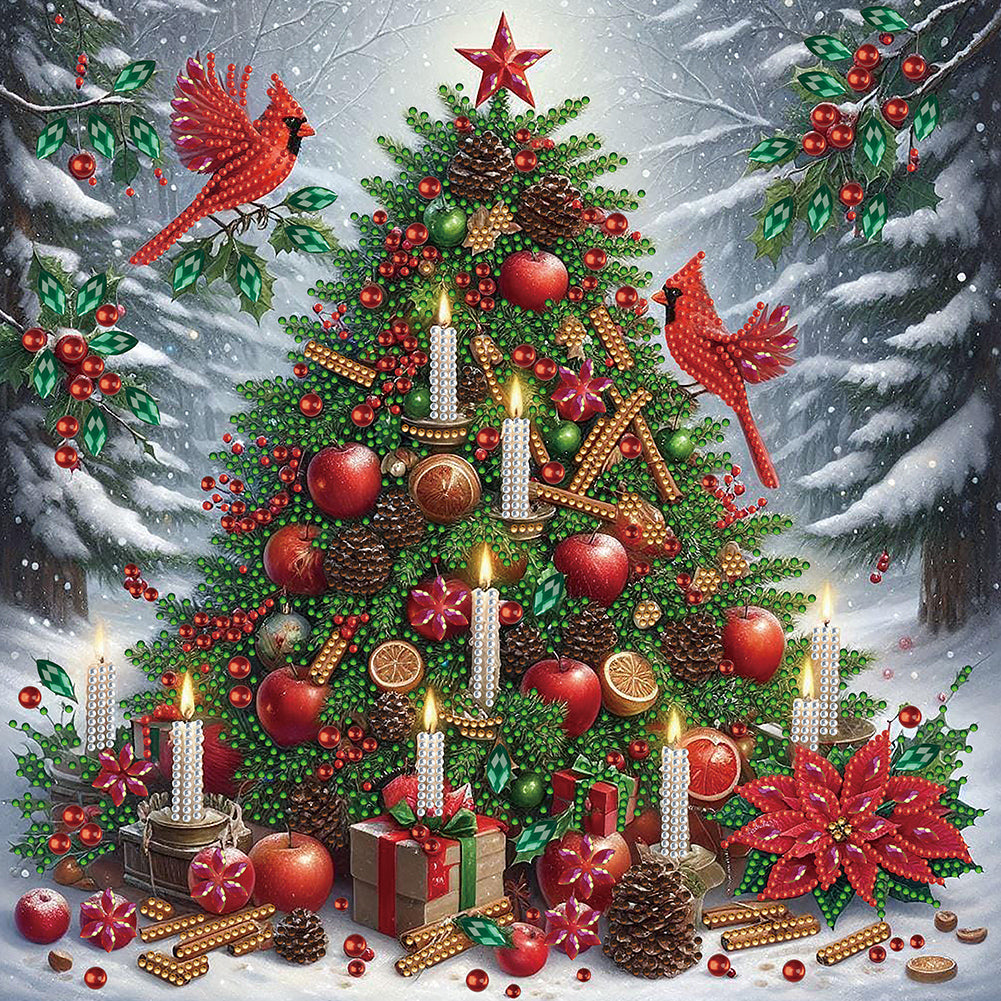 Diamond Painting - Partial Special Shaped - Festival Christmas tree (40*40CM)