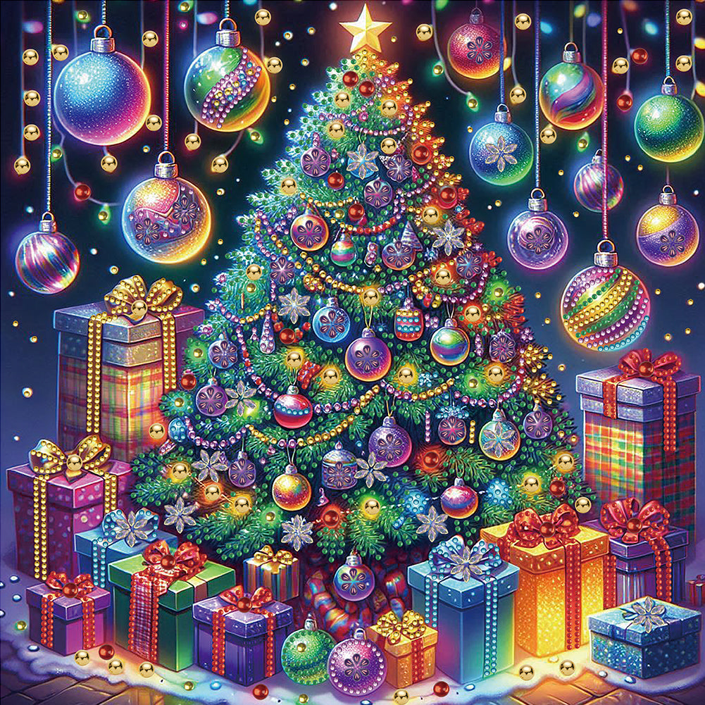Diamond Painting - Partial Special Shaped - Festival Christmas tree (40*40CM)