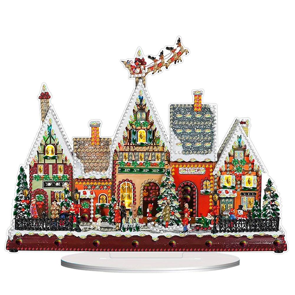 Acrylic Winter Christmas House Diamond Painting Desktop Decorations for Beginner