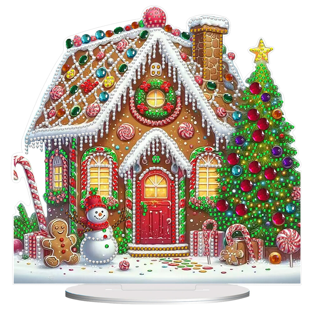 Acrylic Winter Christmas House Diamond Painting Desktop Decorations for Beginner
