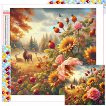 Load image into Gallery viewer, Diamond Painting - Full Square - Autumn flowers and animals (40*40CM)
