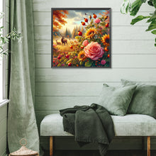 Load image into Gallery viewer, Diamond Painting - Full Square - Autumn flowers and animals (40*40CM)
