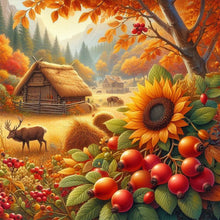 Load image into Gallery viewer, Diamond Painting - Full Square - Autumn flowers and animals (40*40CM)
