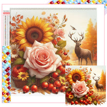 Load image into Gallery viewer, Diamond Painting - Full Square - Autumn flowers and animals (40*40CM)
