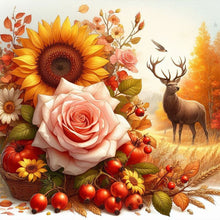 Load image into Gallery viewer, Diamond Painting - Full Square - Autumn flowers and animals (40*40CM)
