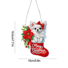 Load image into Gallery viewer, Acrylic Special Shaped Christmas Stocking Chihuahua Hanging Diamond Kits Decor
