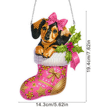 Load image into Gallery viewer, Acrylic Special Shaped Christmas Stocking Dachshund Hanging Diamond Kits Decor
