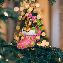Load image into Gallery viewer, Acrylic Special Shaped Christmas Stocking Dachshund Hanging Diamond Kits Decor
