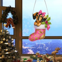 Load image into Gallery viewer, Acrylic Special Shaped Christmas Stocking Dachshund Hanging Diamond Kits Decor
