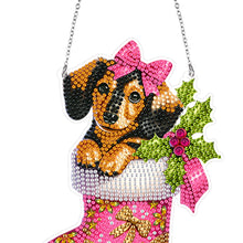 Load image into Gallery viewer, Acrylic Special Shaped Christmas Stocking Dachshund Hanging Diamond Kits Decor
