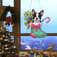 Load image into Gallery viewer, Acrylic Special Shaped Christmas Stocking French Bulldog Hanging Diamond Kits
