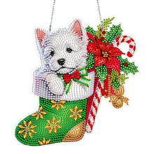 Load image into Gallery viewer, Acrylic Special Shaped Xmas Stocking West Highland Terrier Hanging Diamond Decor
