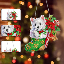 Load image into Gallery viewer, Acrylic Special Shaped Xmas Stocking West Highland Terrier Hanging Diamond Decor
