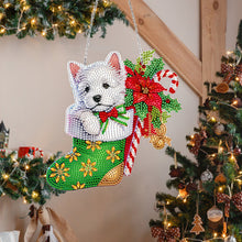 Load image into Gallery viewer, Acrylic Special Shaped Xmas Stocking West Highland Terrier Hanging Diamond Decor
