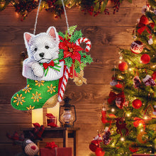 Load image into Gallery viewer, Acrylic Special Shaped Xmas Stocking West Highland Terrier Hanging Diamond Decor

