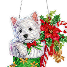 Load image into Gallery viewer, Acrylic Special Shaped Xmas Stocking West Highland Terrier Hanging Diamond Decor
