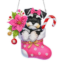 Load image into Gallery viewer, Acrylic Special Shaped Christmas Stocking Schnauzer Hanging Diamond Kits Decor
