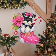 Load image into Gallery viewer, Acrylic Special Shaped Christmas Stocking Schnauzer Hanging Diamond Kits Decor
