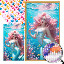 Load image into Gallery viewer, AB Diamond Painting - Full Round - pink-haired mermaid (40*70CM)
