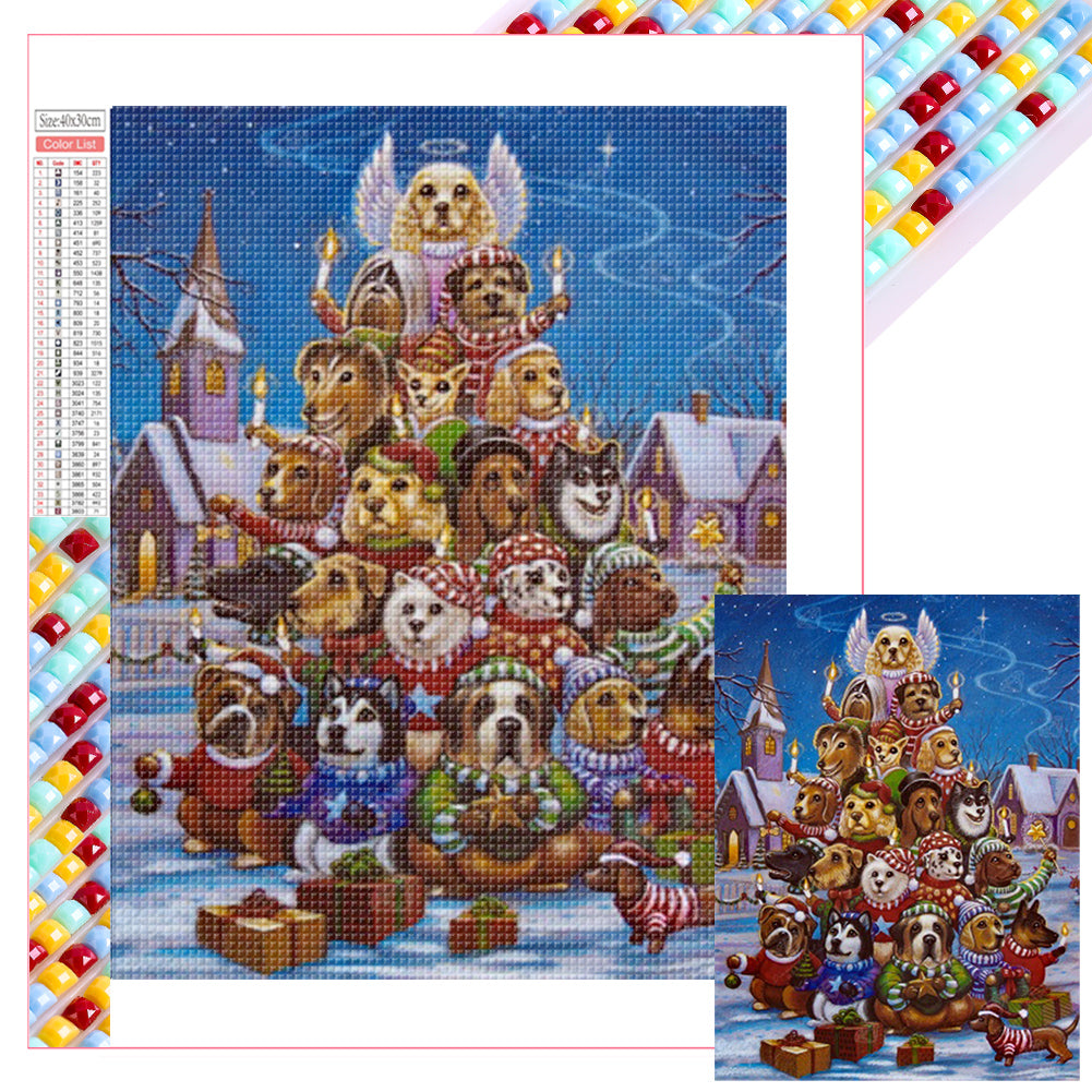 Diamond Painting - Full Square - Christmas dog (30*40CM)