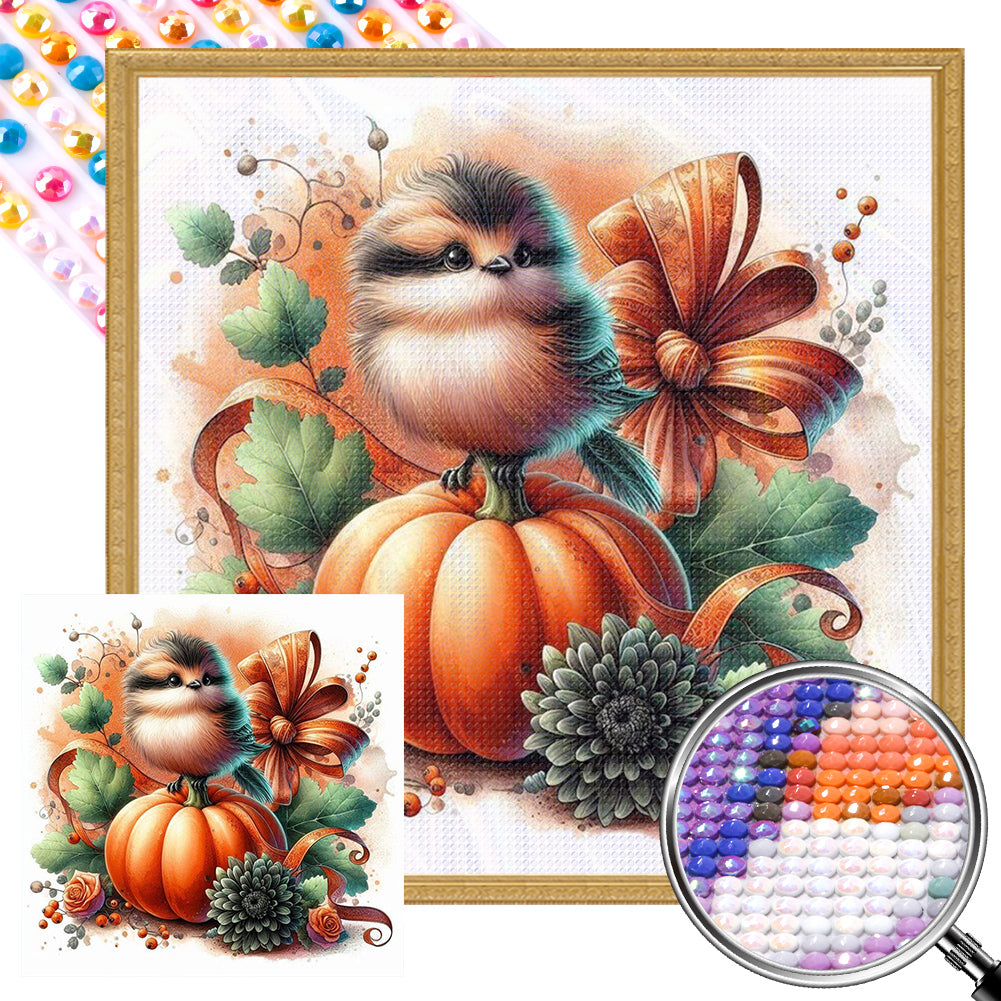 AB Diamond Painting - Full Round - Pumpkin bird (30*30CM)