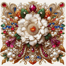 Load image into Gallery viewer, AB Diamond Painting - Full Round - white pearl flower (40*40CM)
