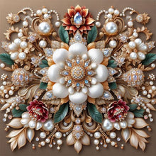 Load image into Gallery viewer, AB Diamond Painting - Full Round - white pearl flower (40*40CM)
