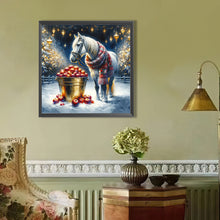Load image into Gallery viewer, AB Diamond Painting - Full Round - winter apple white horse (40*40CM)
