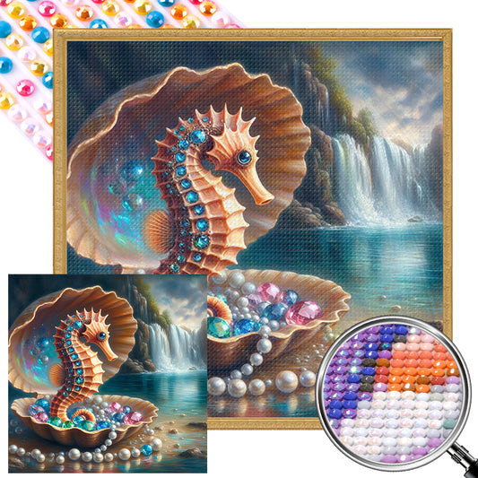 AB Diamond Painting - Full Round - shell pearl seahorse (40*40CM)