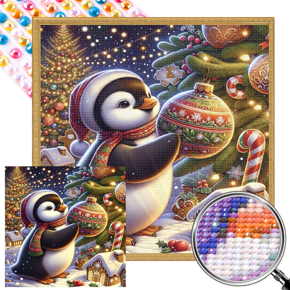 AB Diamond Painting - Full Round - winter christmas penguin (40*40CM)
