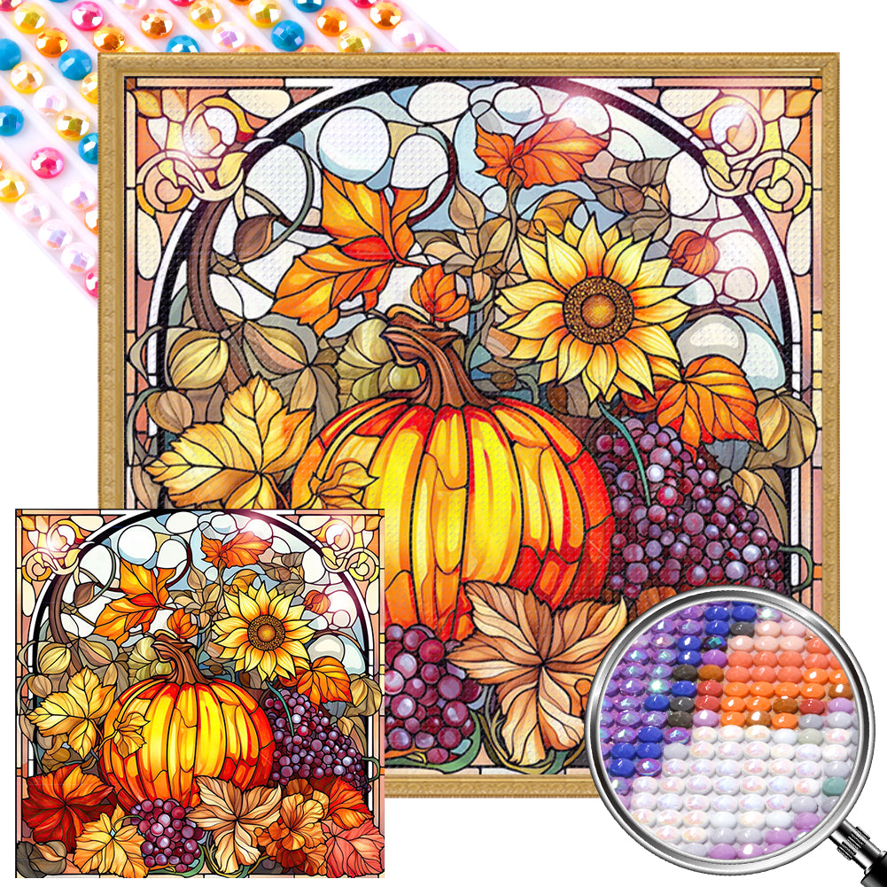 AB Diamond Painting - Full Round - autumn pumpkin (40*40CM)