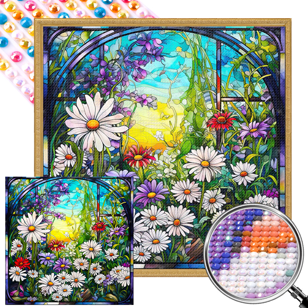AB Diamond Painting - Full Round - daisy bush (40*40CM)