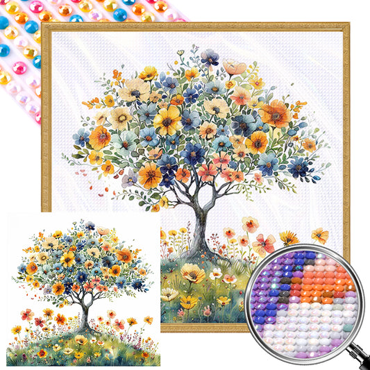 AB Diamond Painting - Full Round - flower tree (40*40CM)