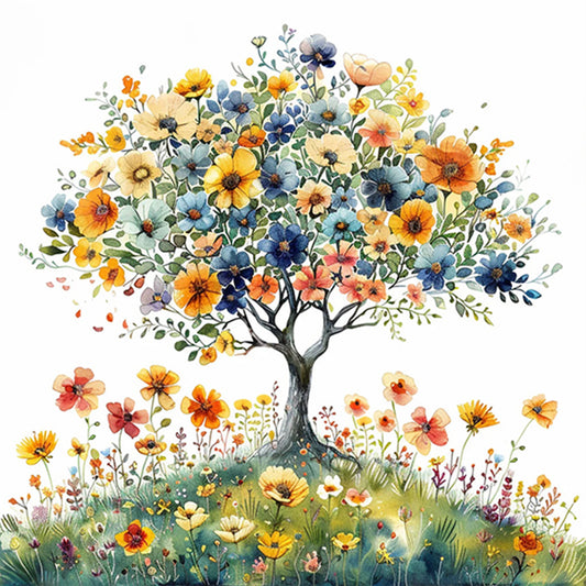 AB Diamond Painting - Full Round - flower tree (40*40CM)
