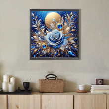 Load image into Gallery viewer, AB Diamond Painting - Full Round - blue rose flower (40*40CM)
