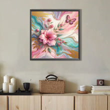 Load image into Gallery viewer, AB Diamond Painting - Full Round - pink flower butterfly (40*40CM)

