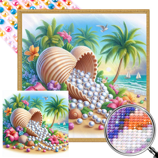 AB Diamond Painting - Full Round - love shell pearls (40*40CM)