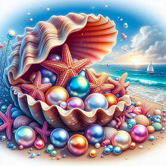AB Diamond Painting - Full Round - Shell Starfish Pearl (40*40CM)