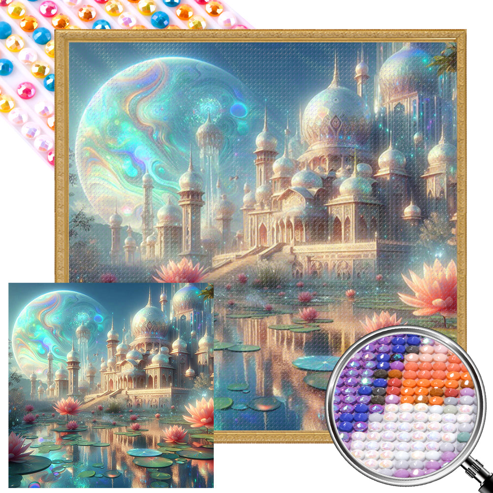 AB Diamond Painting - Full Round - Planet Lotus Castle (40*40CM)