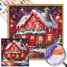 Load image into Gallery viewer, AB Diamond Painting - Full Round - Christmas red cabin (40*40CM)
