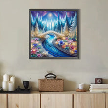 Load image into Gallery viewer, AB Diamond Painting - Full Round - Ice flower white bridge river water (40*40CM)
