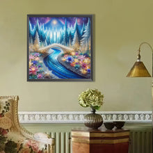 Load image into Gallery viewer, AB Diamond Painting - Full Round - Ice flower white bridge river water (40*40CM)
