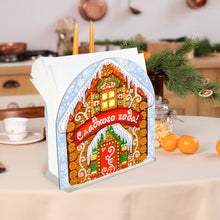 Load image into Gallery viewer, Acrylic Christmas Cookie House Diamond Painting Napkin Rack Decor for Art Crafts

