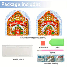 Load image into Gallery viewer, Acrylic Christmas Cookie House Diamond Painting Napkin Rack Decor for Art Crafts
